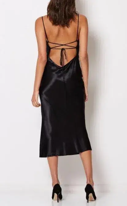 Bec & Bridge Kaia Cowl Dress Black Size 8 for rent on The Volte - main image