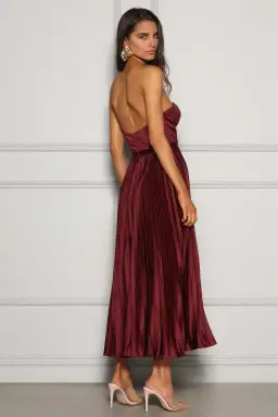 Elle Zeitoune Milan Midi Dress Wine Size 6 for rent on The Volte - image 3