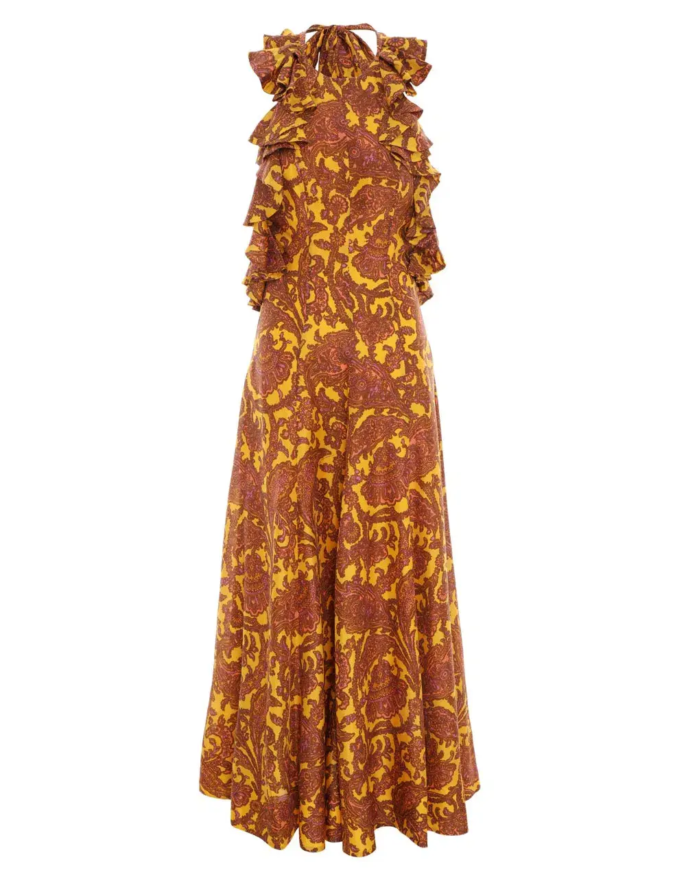 Zimmermann Tiggy Halter Long Dress Print Size 1 / Au 10 for rent on The Volte - main image