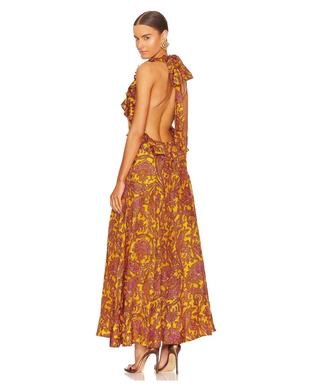 Zimmermann Tiggy Halter Long Dress Print Size 1 / Au 10 for rent on The Volte - main image