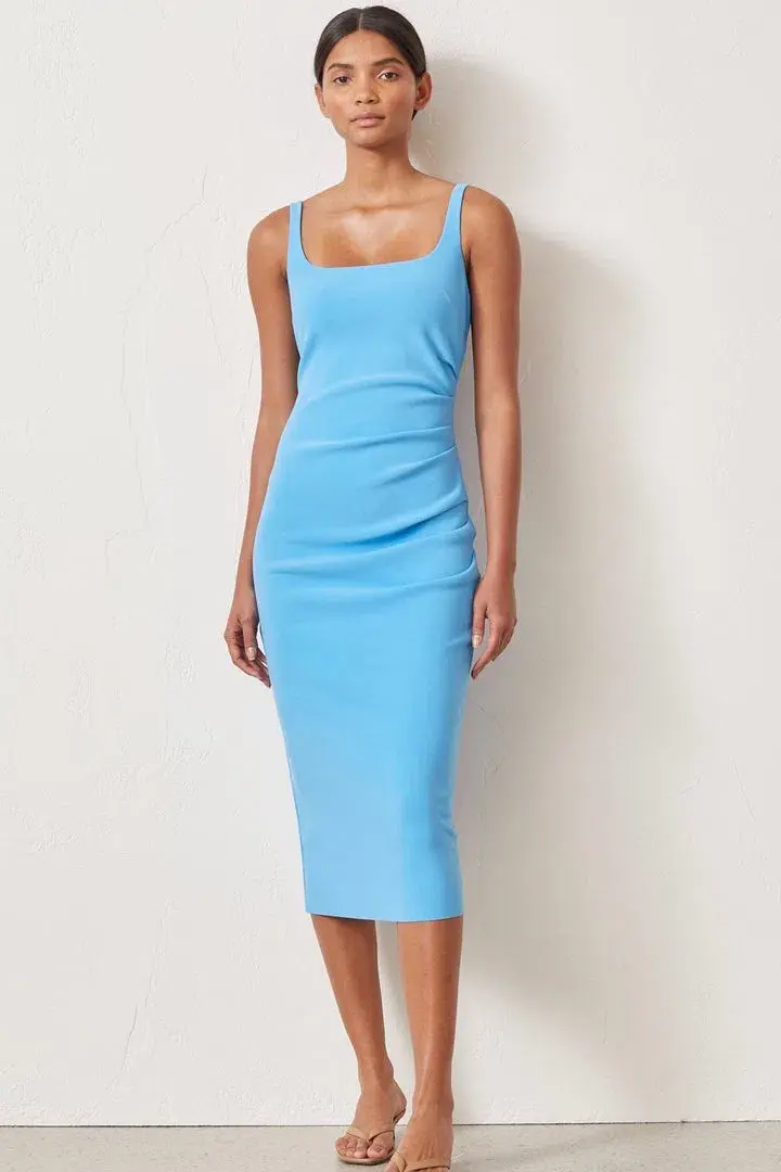 Bec & Bridge Paloma Midi Dress Azure Blue Size 6 for rent on The Volte - main image