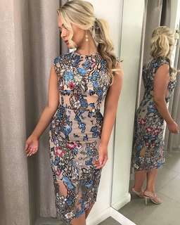 BRONX & BANCO BIRDS OF PARADISE MIDI DRESS size 12 for rent on The Volte - image 1