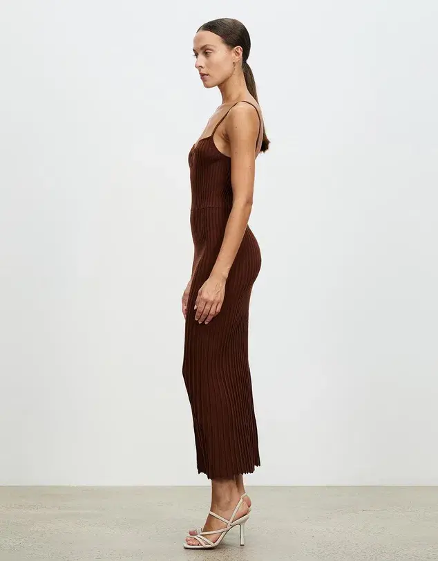 Lover Nina Midi Dress Brown Size 8 for rent on The Volte - main image
