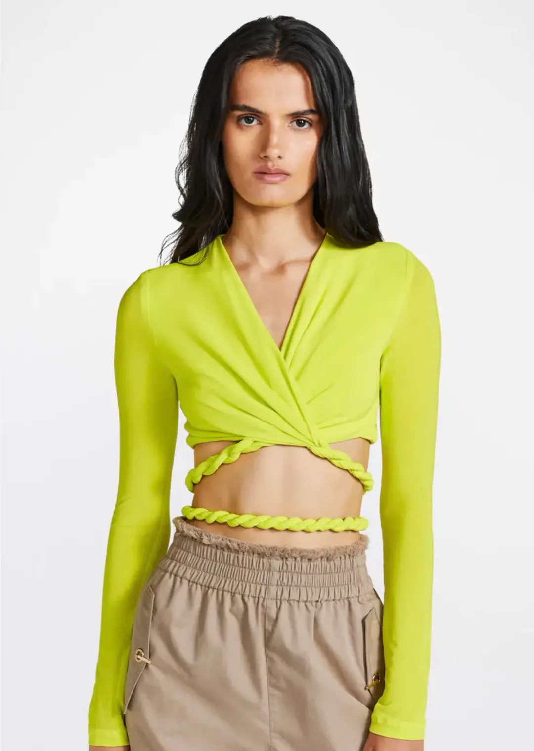 Dion Lee Rope Wrap Top Acid Yellow Size 4 for rent on The Volte - main image