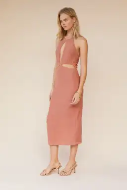 Suboo Beck Halter Cut Out Dress Rose Gold Size XS / AU 6 for rent on The Volte - image 2