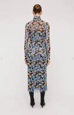 Scanlan Theodore Italian Floral Print Mesh Dress Size 6 for rent on The Volte - image 2