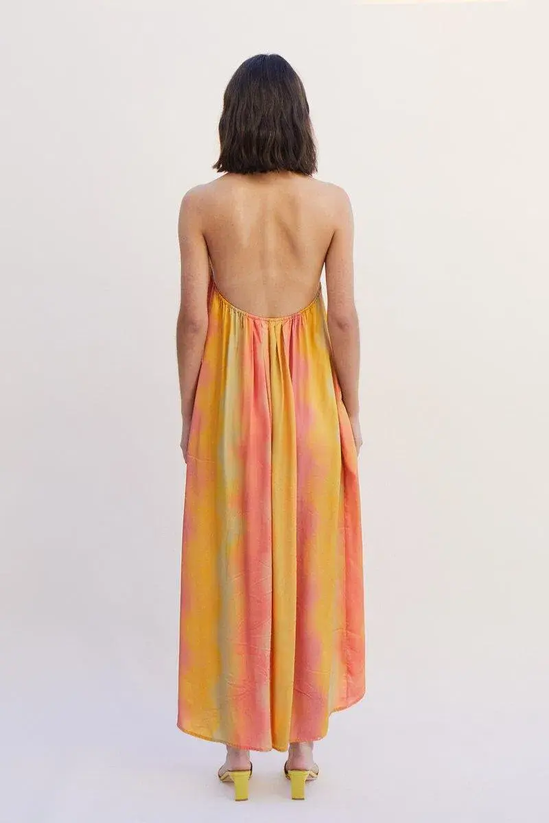 Suboo Sundown Halterneck Maxi Dress Sunset Ombre Size S/Au 8 for rent on The Volte - main image