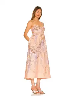 Zimmermann Rosa Bralette Midi Dress in Lilac Wisteria Floral Size 2/Au 12 for rent on The Volte - image 1