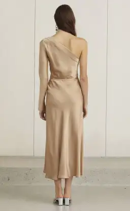 Bec and Bridge Classic One Shoulder Dress Gold Size 8 for rent on The Volte - image 3