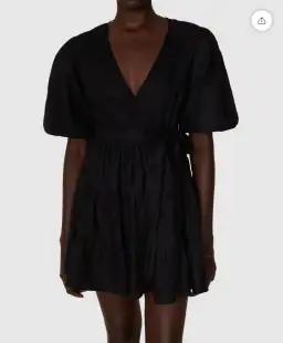 Faithfull the Brand Rooney Wrap Mini Dress Black Size 8 for rent on The Volte - image 2