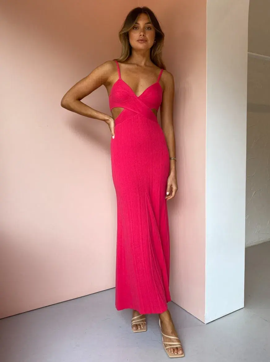 Anna Quan Sabrina Dress Fuchsia Size 12 for rent on The Volte - main image