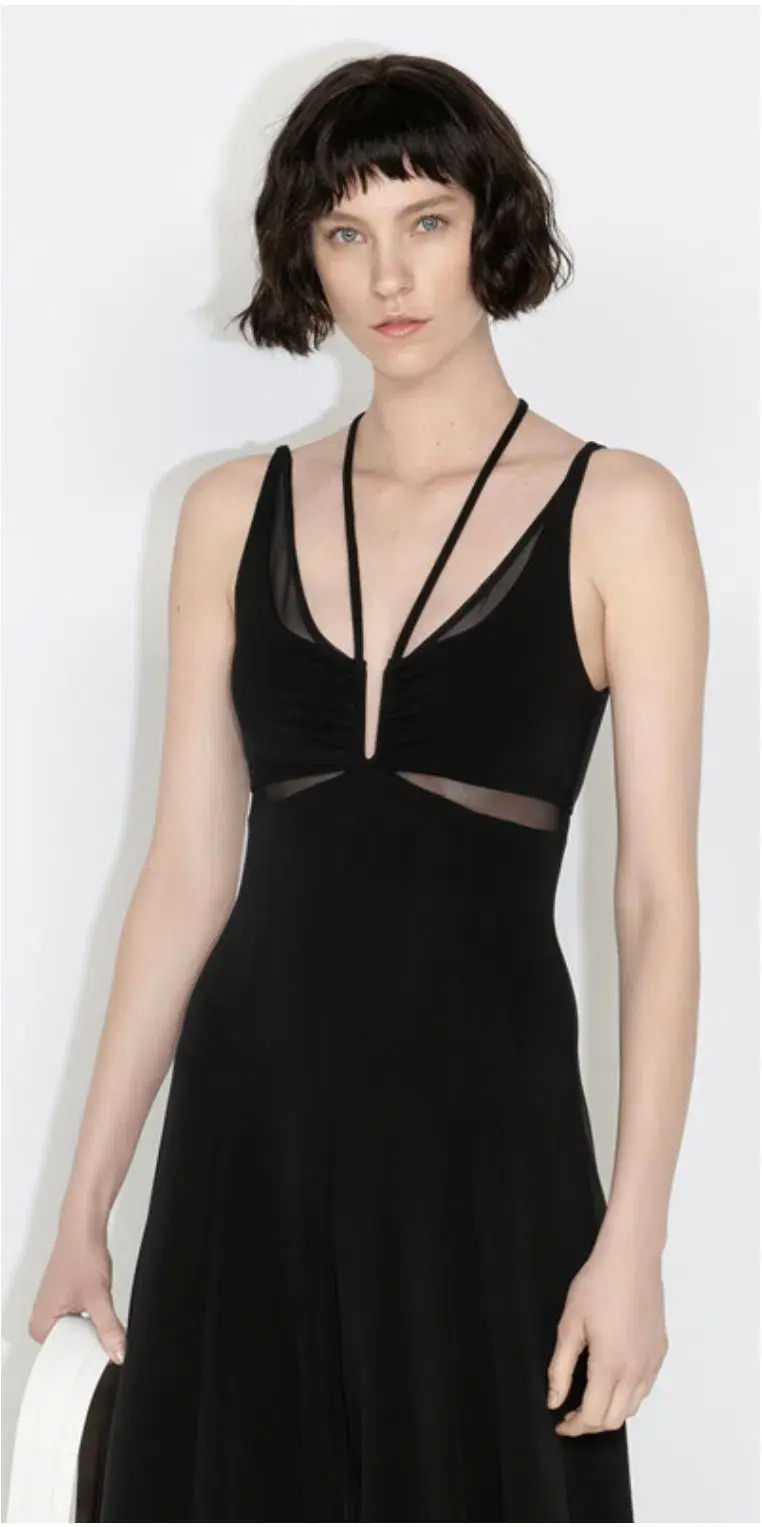 Cue Jersey Panelled Jumpsuit Black Size 8 for rent on The Volte - main image