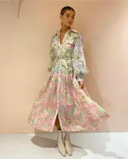 Alemais Marta Patchwork Shirt Dress Multi Size 8