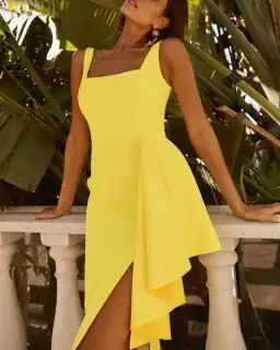 Sheike Highlight Dress Yellow Size 12