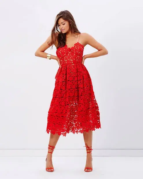 GRACE & HART BELLA FLARE DRESS RED SIZE 14 for rent on The Volte - main image