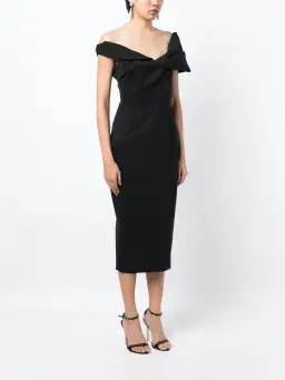 Rachel Gilbert Matteo Midi Dress In Black Size 2 / AU 10 for rent on The Volte - image 2