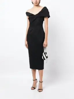 Rachel Gilbert Matteo Midi Dress In Black Size 2 / AU 10 for rent on The Volte - image 1