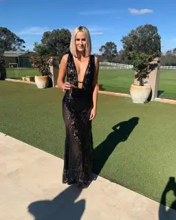 Alamour the Label Elyse Sequin Maxi Ball Gown Black Size XS / 6 for rent on The Volte - image 1