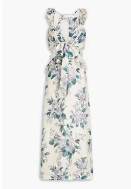 Zimmermann Cassia Ruffle Midi Dress in Hydrangea Floral Print Size 1/Au 10 for rent on The Volte - image 5