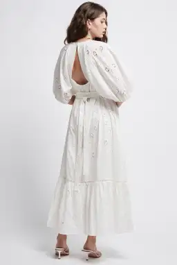 Aje Silvatica Broderie Midi Dress White Size 8 / S for rent on The Volte - image 2