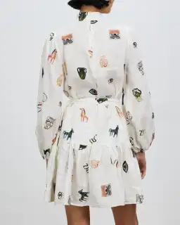 Alemais Hera Mini Dress Print White Size AU 6 for rent on The Volte - image 2