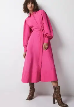 Aje Admiration Midi Shirt Dress Pink Size 10 for rent on The Volte - image 1