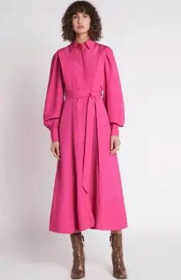 Aje Admiration Midi Shirt Dress Pink Size 10 for rent on The Volte - image 2