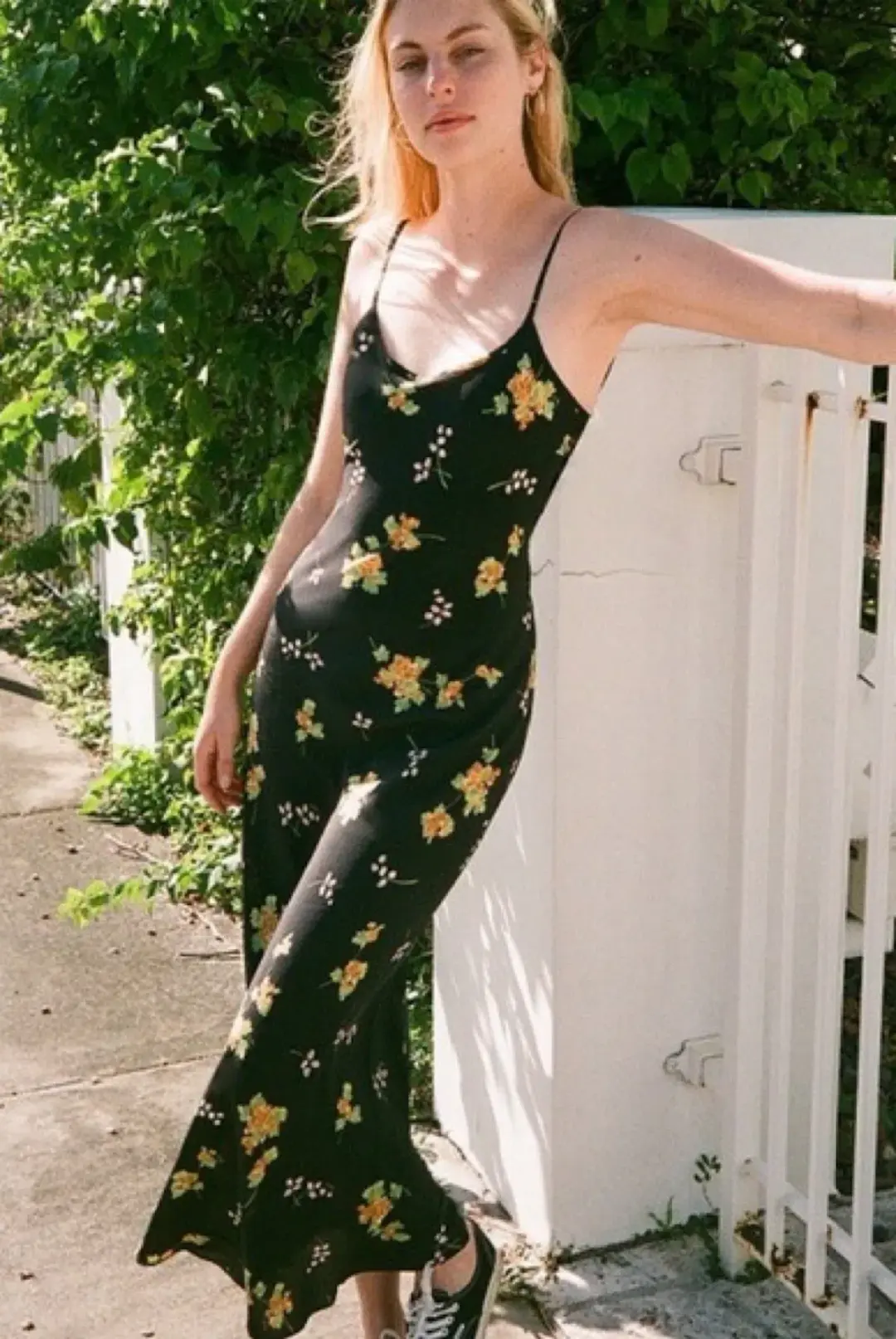 Realisation Par Phoebe Blossom Bias Slip Dress Black Size Small for rent on The Volte - main image