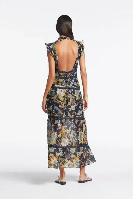 Sir the Label Lilian Tiered Gown Floral Size 0 / Au 6 for rent on The Volte - main image