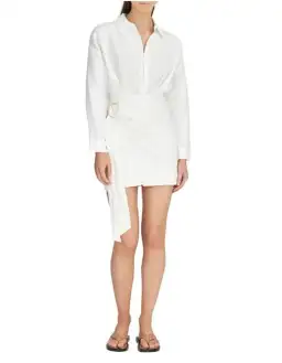 Significant Other Long Sleeve Shirt Mini Dress White Size 10