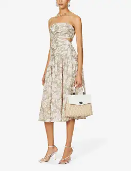 Zimmermann Lyre Linen Floral Dress Size 1/ Au 10 for rent on The Volte - image 3