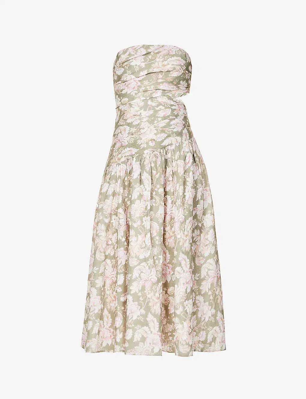 Zimmermann Lyre Linen Floral Dress Size 1/ Au 10 for rent on The Volte - main image