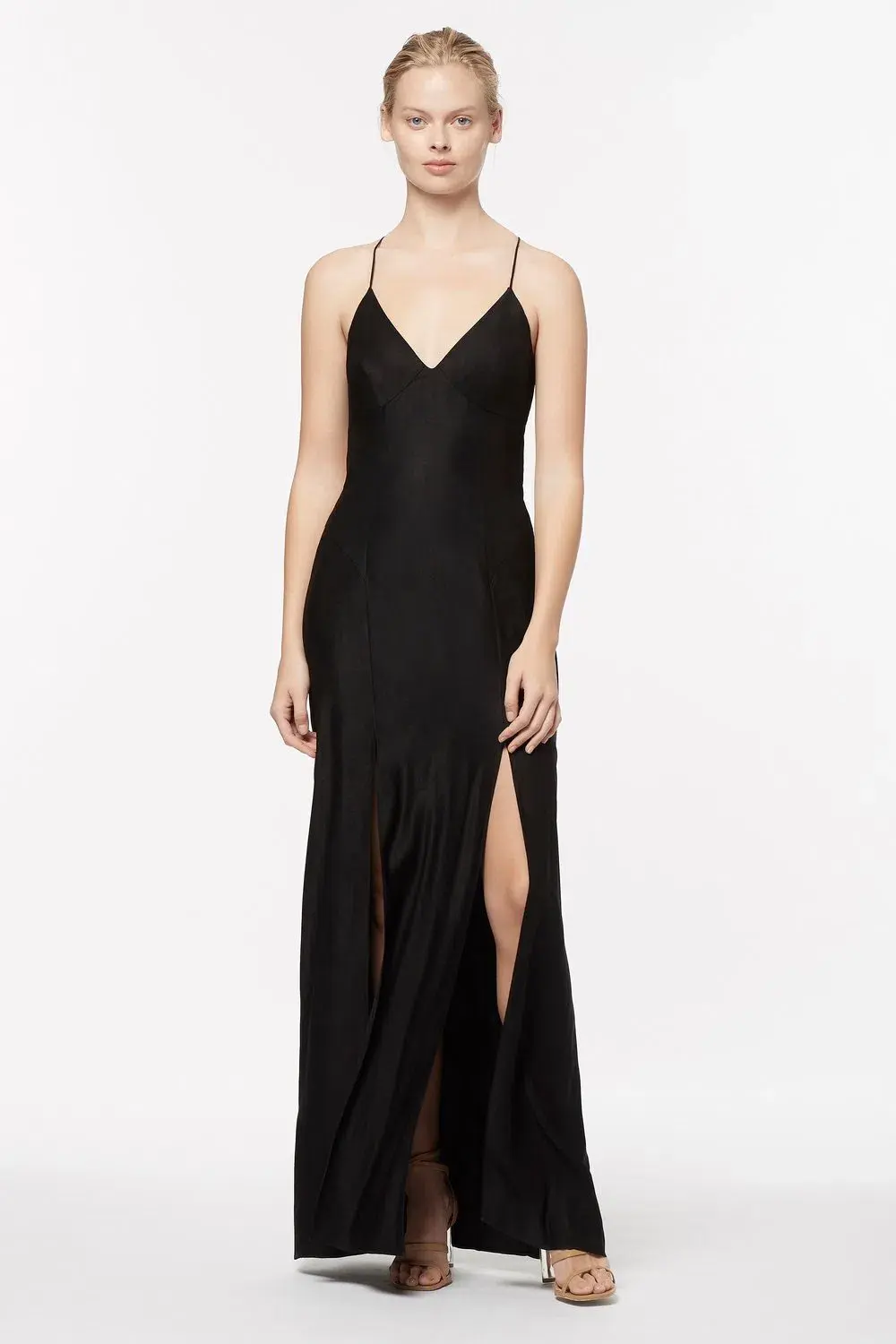 Manning Cartell Facetime Maxi Slip Dress Black Size 10 for rent on The Volte - main image
