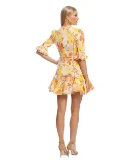 Zimmermann Primrose Flutter Mini Dress Marigold Floral Size 1 / Au 10 for rent on The Volte - image 3