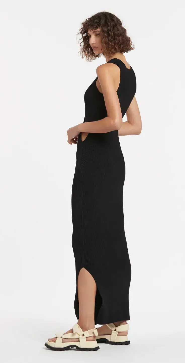 Sir the Label Kelvin Draped Dress in Black Size 1 / AU 8 for rent on The Volte - main image