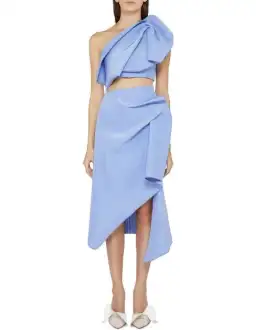 Acler Fincher Top and Midi Skirt Set Empire Blue Size 8 for rent on The Volte - image 1