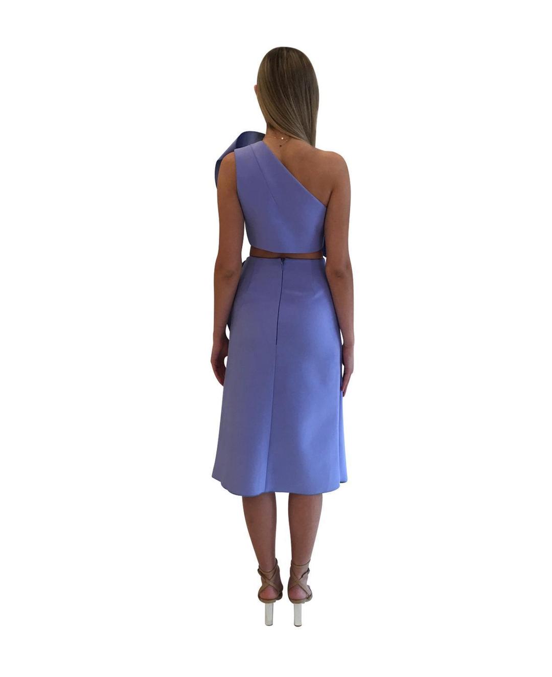 Acler Fincher Top and Midi Skirt Set Empire Blue Size 8 for rent on The Volte - main image