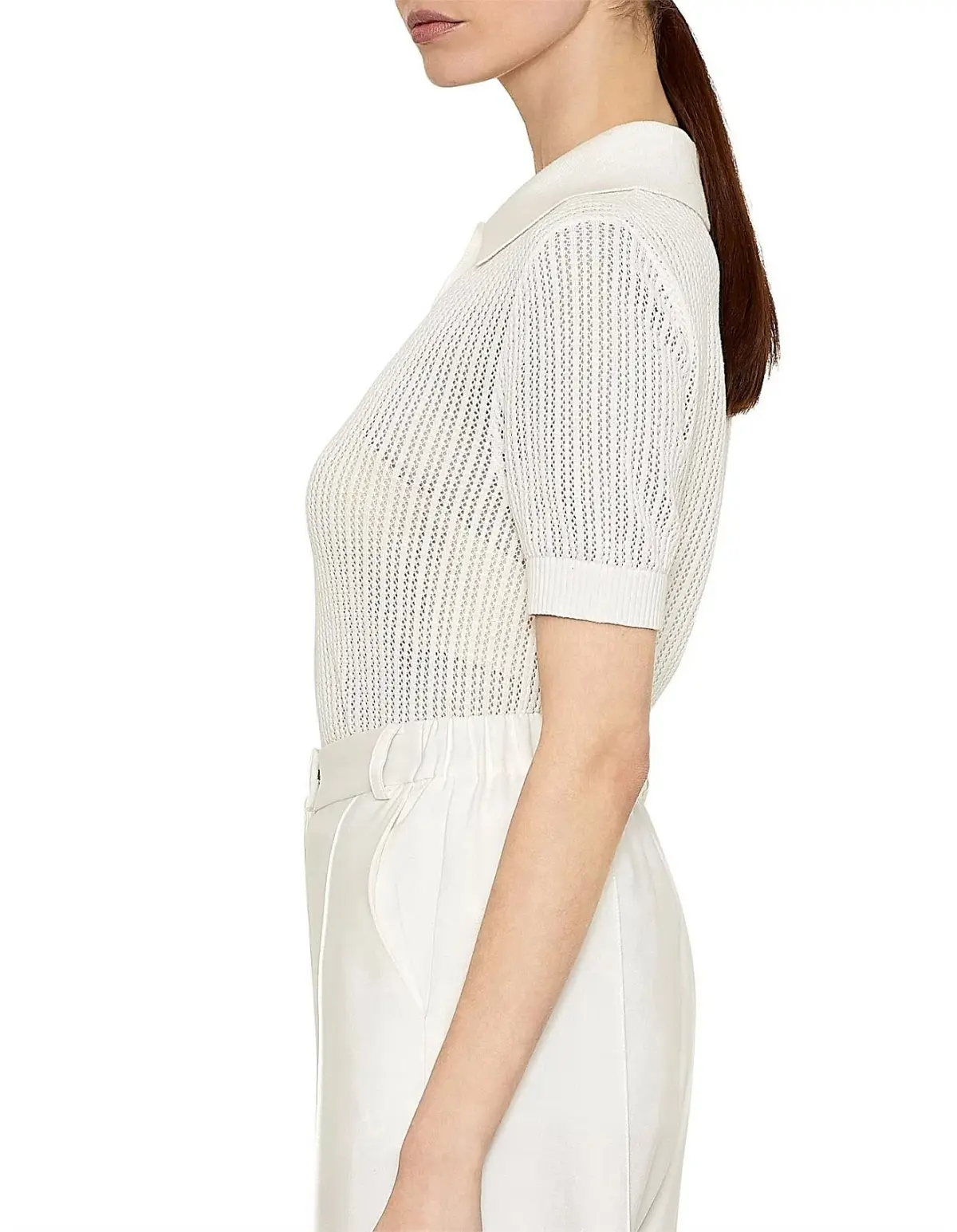 Viktoria & Woods Double Knit Polo Top White Size 1 / AU 8 - Image 4