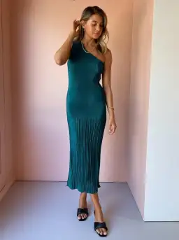 L'idée Soirée One Shoulder Dress Teal Size 8 / S for rent on The Volte - image 1