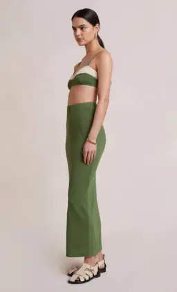 Bec & Bridge Miranda Knit Top and Skirt Set Olive Size 12 for rent on The Volte - image 1