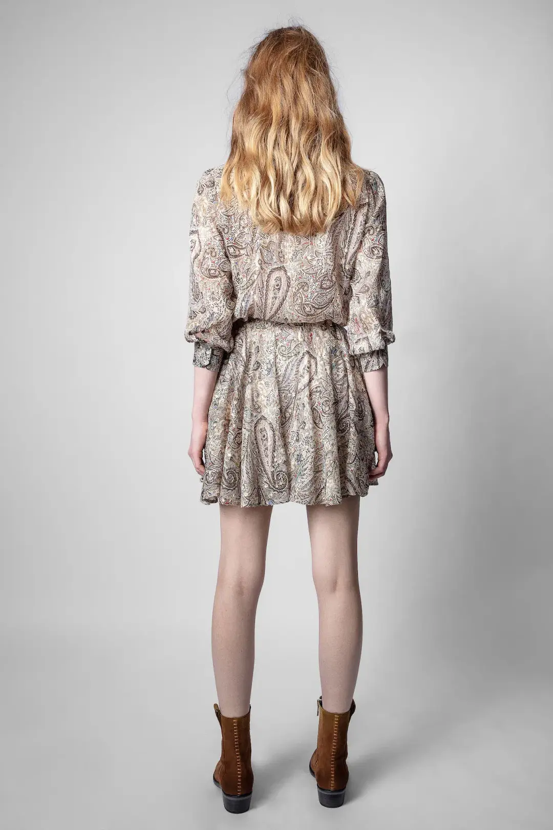 Zadig and Voltaire Ranil Peacock Silk Dress Print Size 10 for rent on The Volte - main image