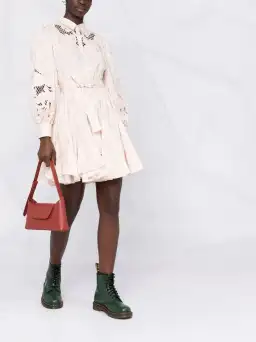 Maje Rebelia Mini Dress Pale Pink/Floral Size 2 / Au 10 for rent on The Volte - image 1