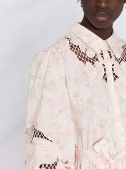 Maje Rebelia Mini Dress Pale Pink/Floral Size 2 / Au 10 for rent on The Volte - image 3