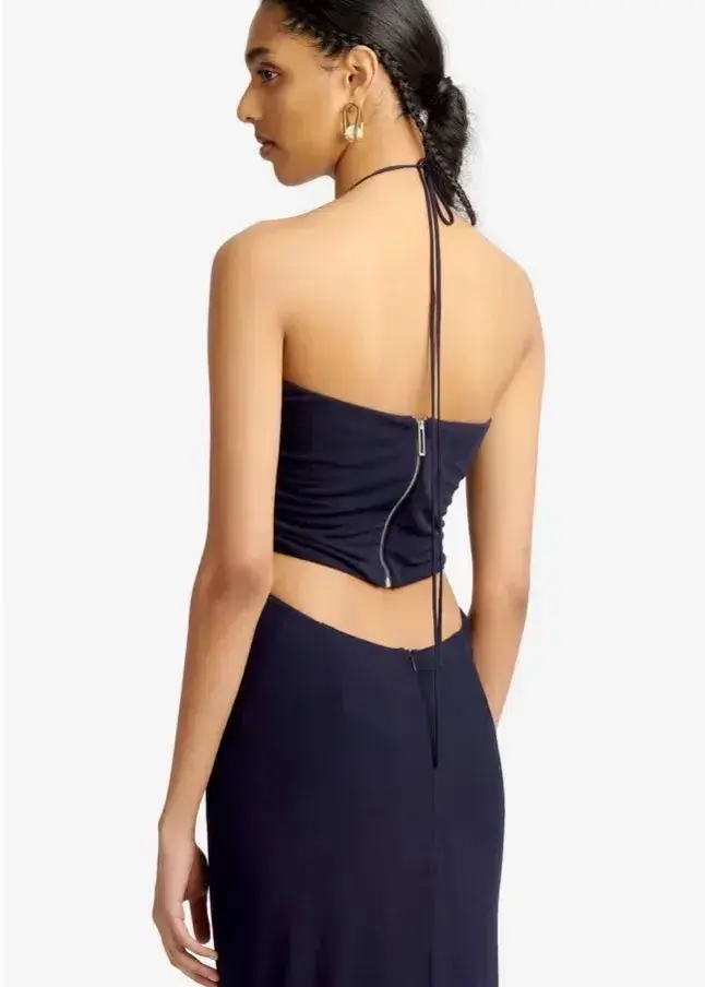 Dion Lee Gathered Dress Black Size 8 for rent on The Volte - main image