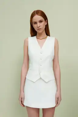 By Johnny Stevie Waistcoat and Skirt Set Ivory Size 10 for rent on The Volte - image 2