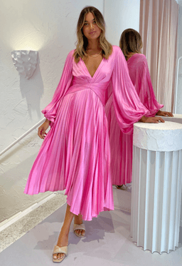 Acler Palms Midi Dress in Confetti Pink Size 8 for rent on The Volte - image 5