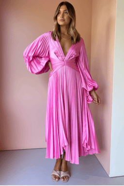 Acler Palms Midi Dress in Confetti Pink Size 8 for rent on The Volte - image 4