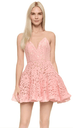 Alex Perry Leisa Lace Flip Mini Dress Candy Pink Size 10 for rent on The Volte - image 2