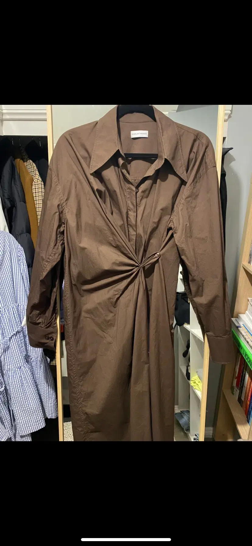 Scanlan Theodore Cotton Wrap Dress Brown Size 8 for rent on The Volte - main image