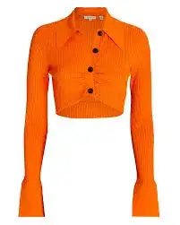 A.L.C. Ashlyn Rib Knit Crop Top Orange Size 8 for rent on The Volte - image 3